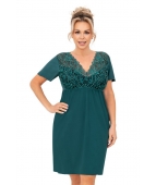 Koszula nocna damska - Melania zielona plus size