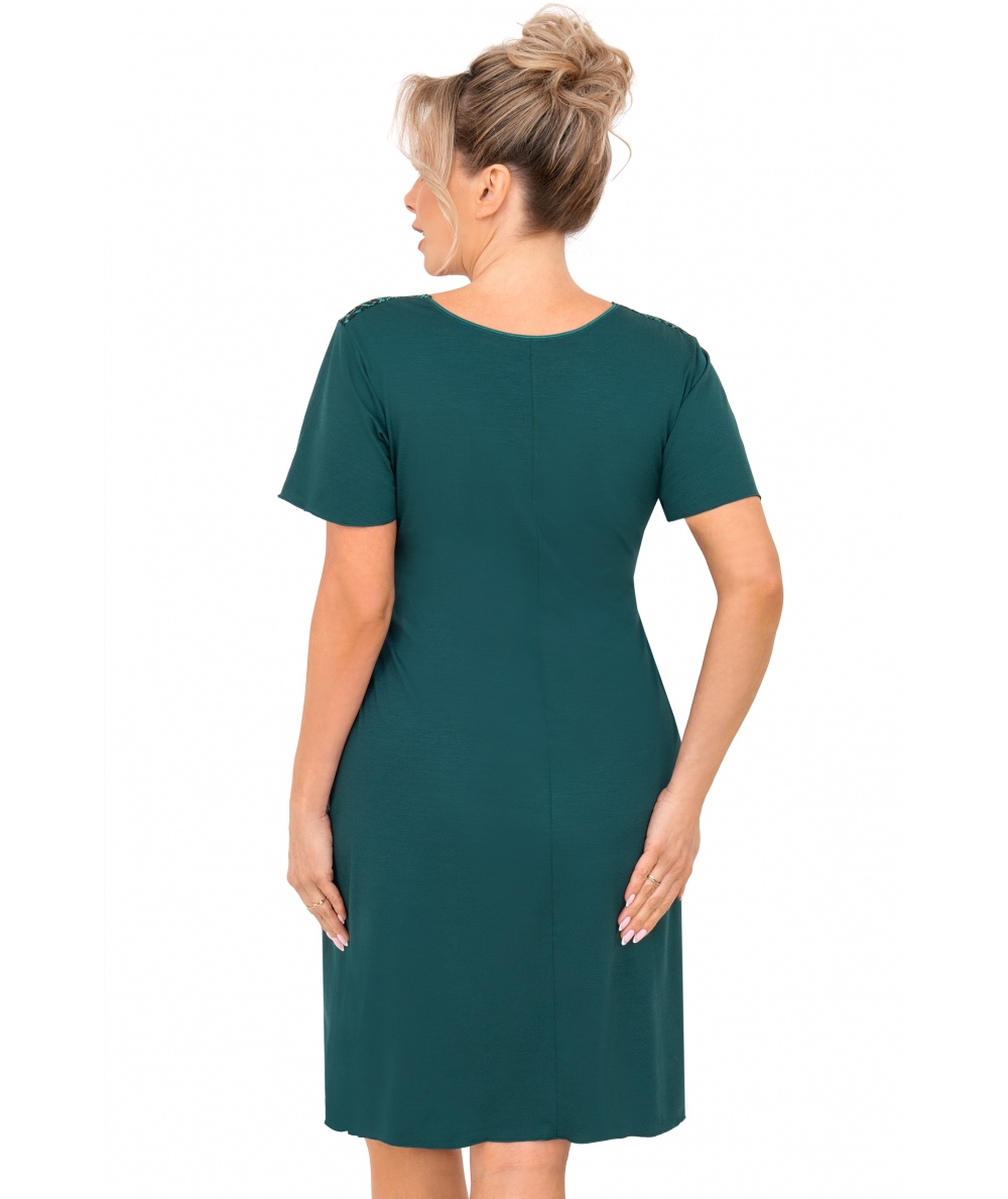 Koszula nocna damska - Melania zielona plus size