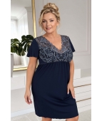 Koszula nocna damska - Melania plus size granatowa