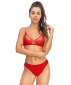 Biustonosz soft koronkowy - 118 czerwony