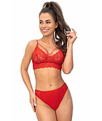Biustonosz soft koronkowy - 245 czerwony