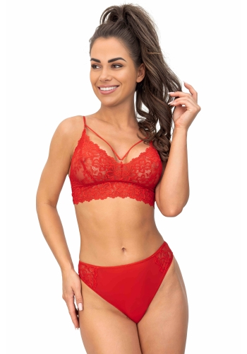 Biustonosz soft koronkowy - 245 czerwony Donna