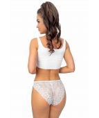 Figi bawełniane z koronką - 247 białe
