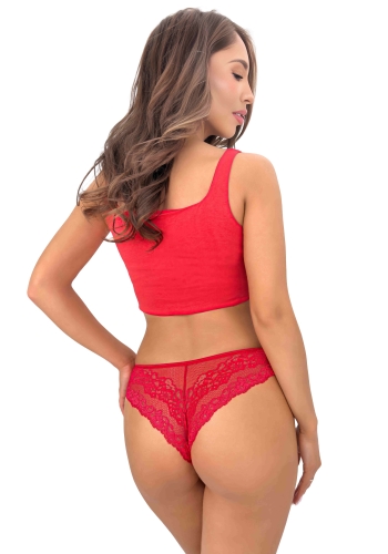 Seksowne koronkowe brazyliany - 270 czerwone Donna
