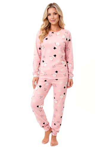 Piżama bawełniana długa świąteczna - Snowman long Donna