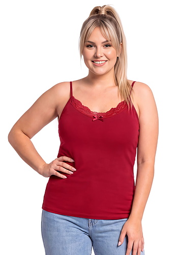 Podkoszulek plus size bawełniany z koronką - 106 melanżowy plus size Donna