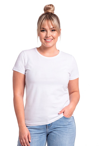 Biały podkoszulek z krótkim rękawem - 107 biały plus size Donna