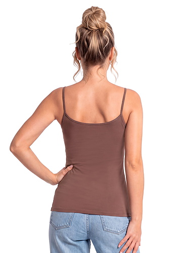Brązowy top z koronką - 106 brązowy Donna
