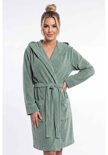 Szlafrok bawełniany damski - Velvet zielony Donna